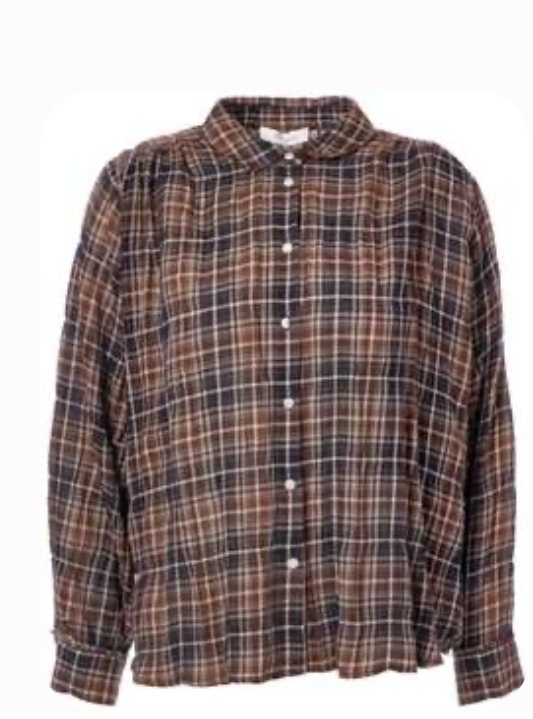 JC SOPHIE PALMIRA BLOUSE MAROON CHECK