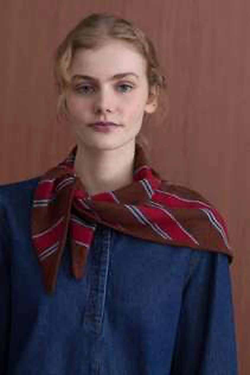 nice things paloma RIANGULAR STRIPED SCARF CHESTNUT