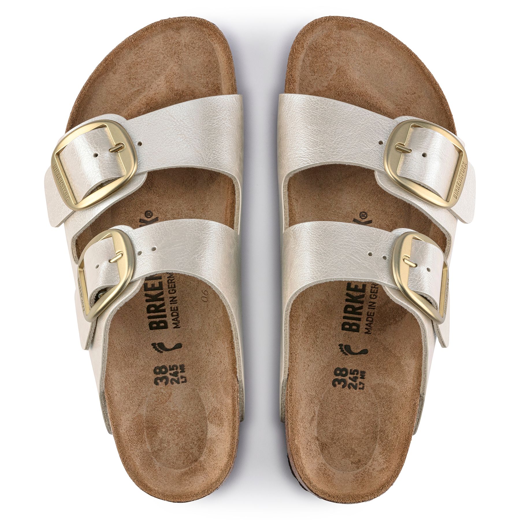 birkenstock arizona big buckle graceful pearl white