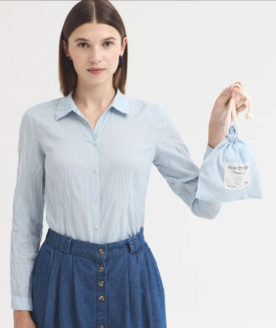 nice things paloma CAMICIA BASIC  LIGHT BLUE