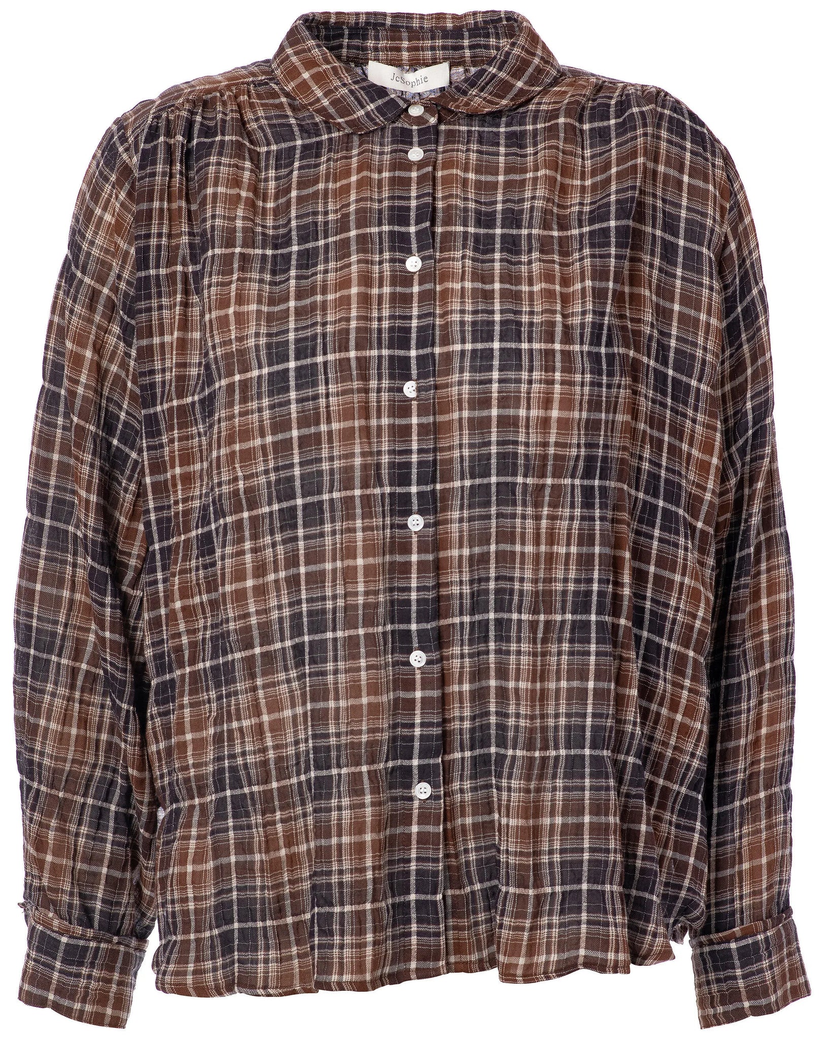 JC SOPHIE PALMIRA BLOUSE MAROON CHECK