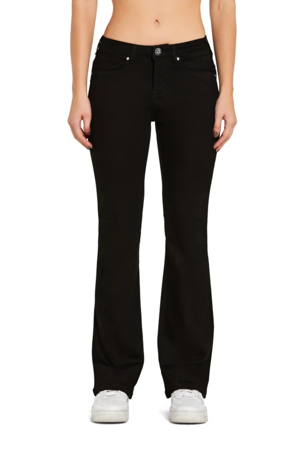 take two layra denim flare tessuto black