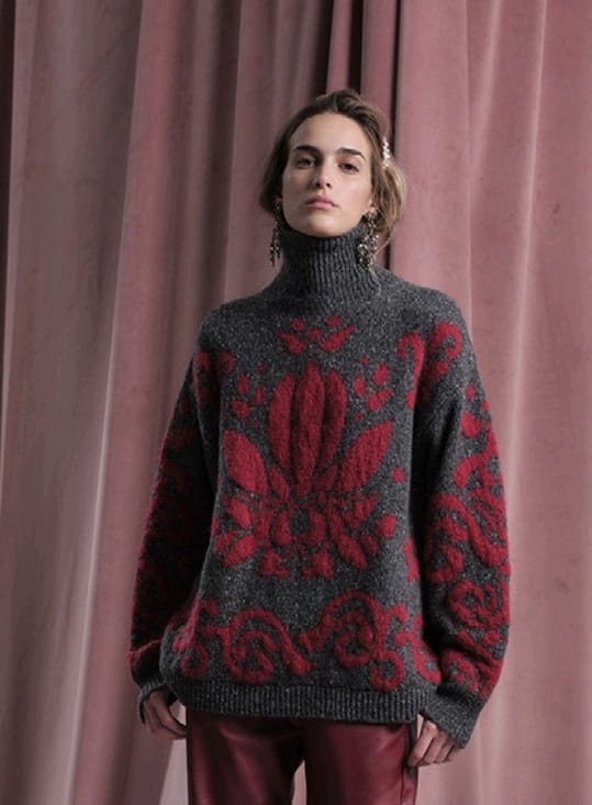 floor MAGLIA COLLO ALTO JACQUARd