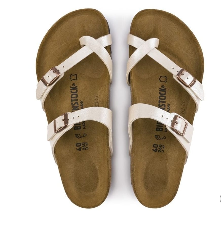birkenstock Mayari graceful pearl white, Birko Flor - Calz. N