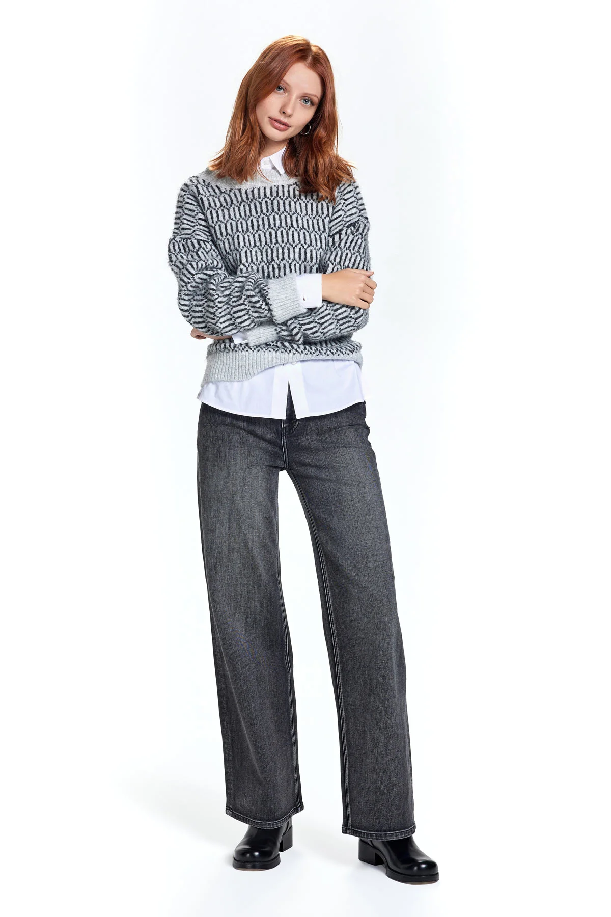 take two doll denim flare lav grey