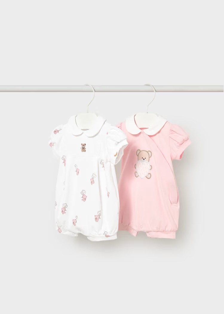 Mayoral Newborn Accessori Abbigliamento Set 2 Pagliaccetti Corti Corredino Bimba