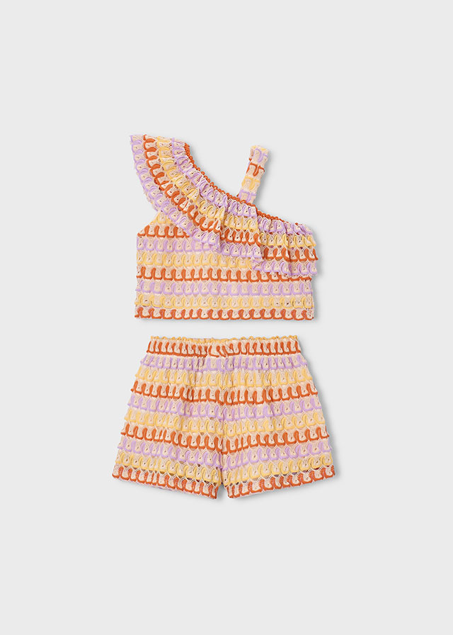 Mayoral Completo Short + Blusa Bambine E Ragazze