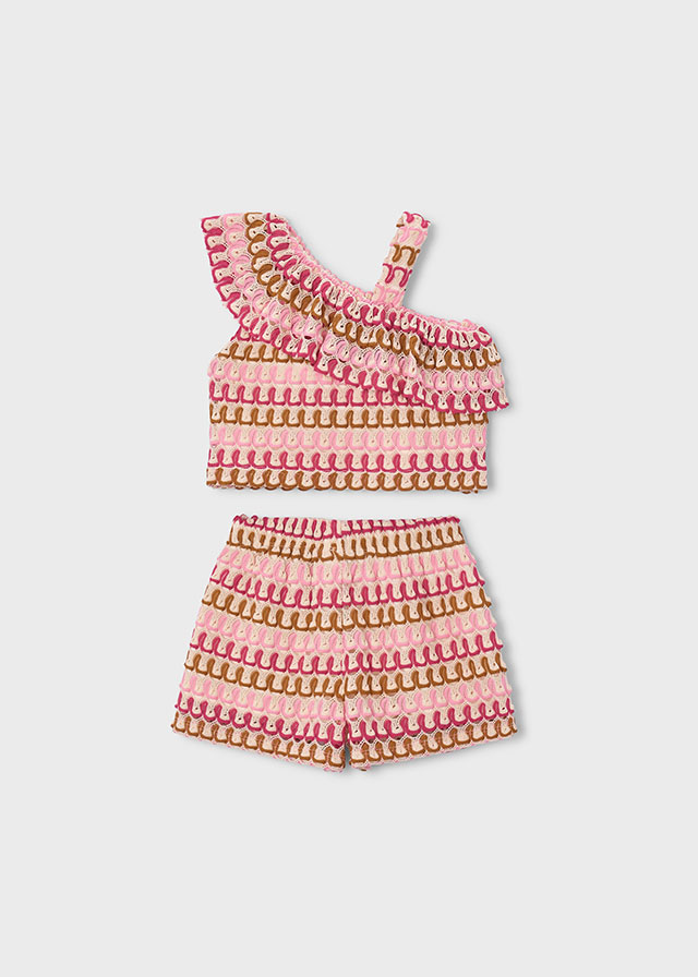 Mayoral Completo Short + Blusa Bambine E Ragazze