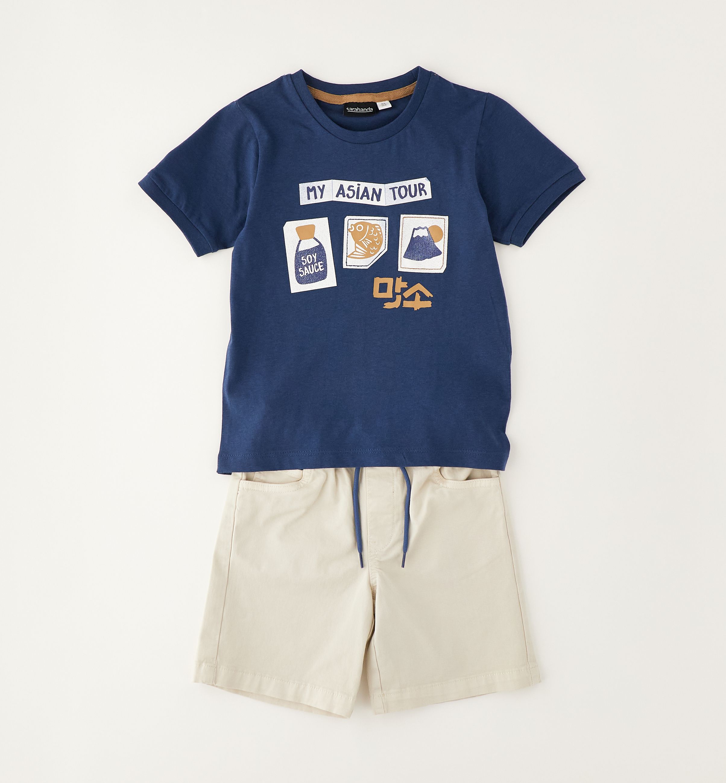 Sarabanda Completo Bermuda + T-shirt Bambini E Ragazzi