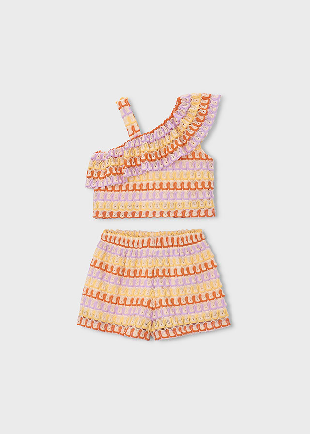 Mayoral Completo Short + Blusa Bambine E Ragazze