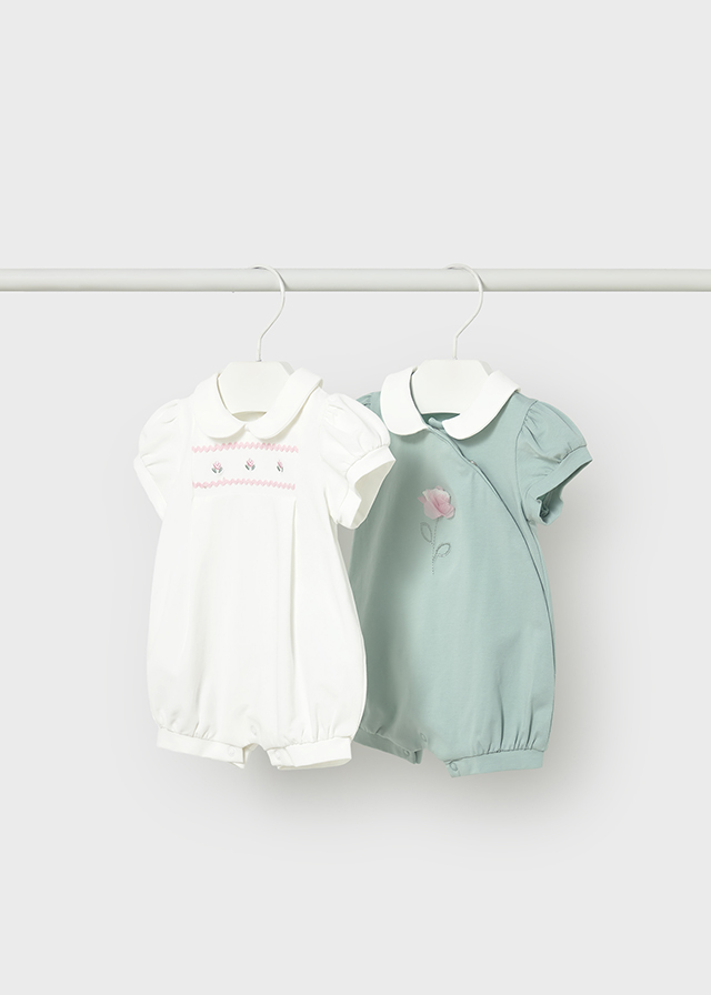 Mayoral Newborn Accessori Abbigliamento Set 2 Pagliaccetti Corti Corredino Bimba