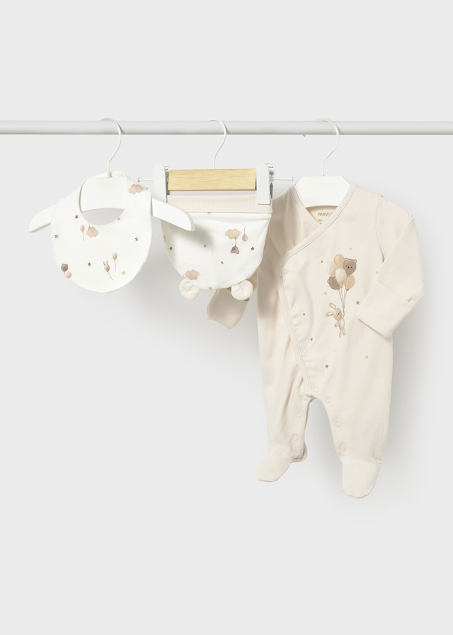 Mayoral Newborn Accessori Abbigliamento Tutina, Bavetta E Cappellino Unisex Bambino
