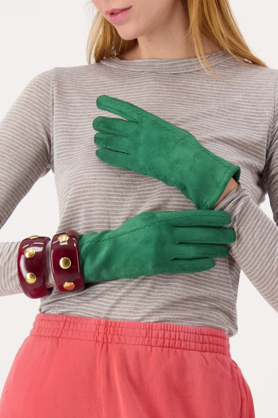 AMANDINE GL103 SOFT GLOVES GREEN