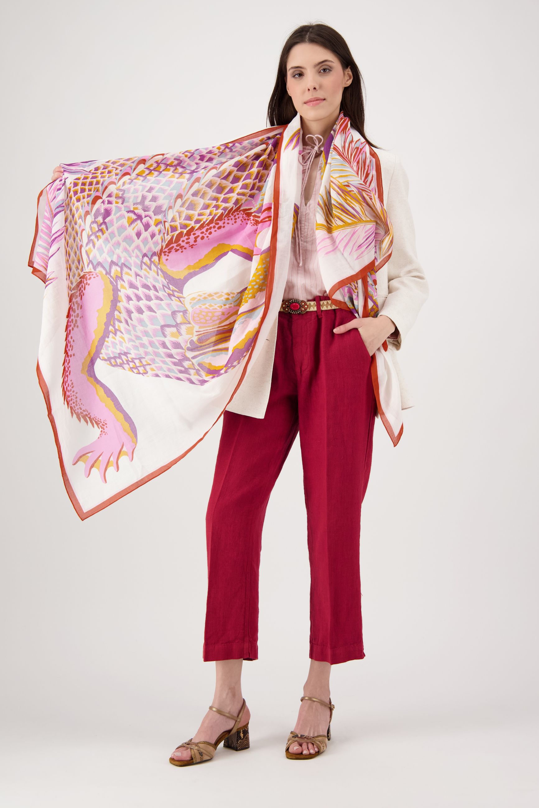 INOUI EDITIONS SCARF 100 CROCO WHITE