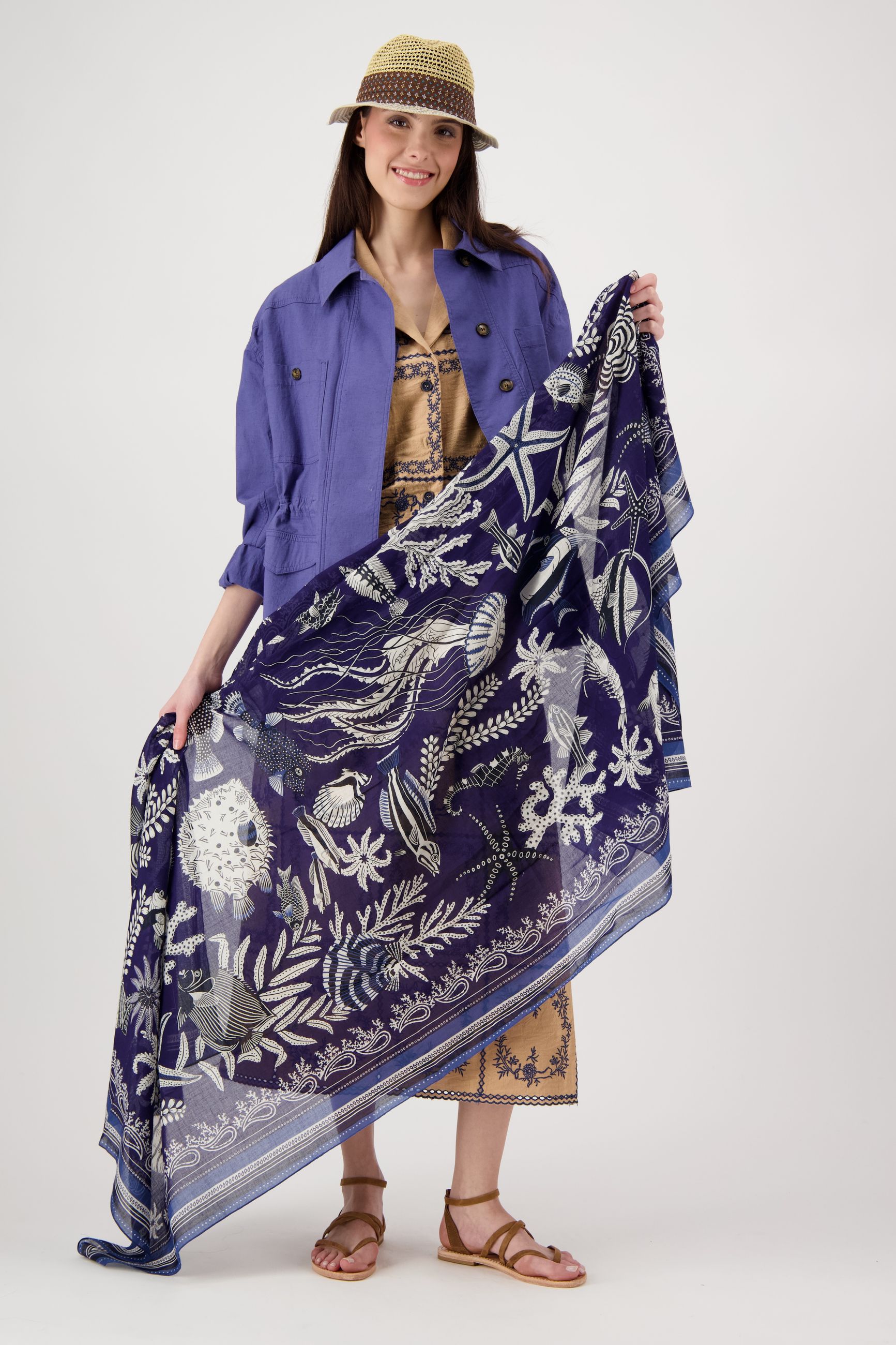 INOUI EDITIONS SCARF 100 NEPTUNE NAVY