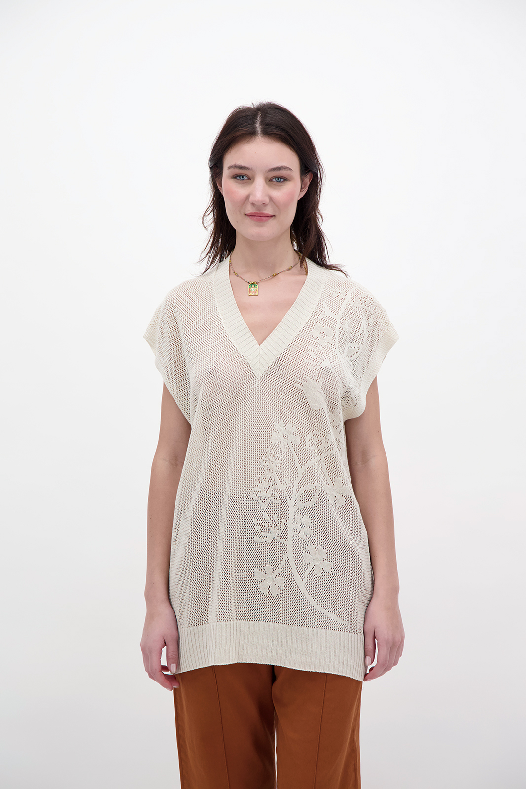 CROCHE' CR08323 GILET FIORE JAPAN