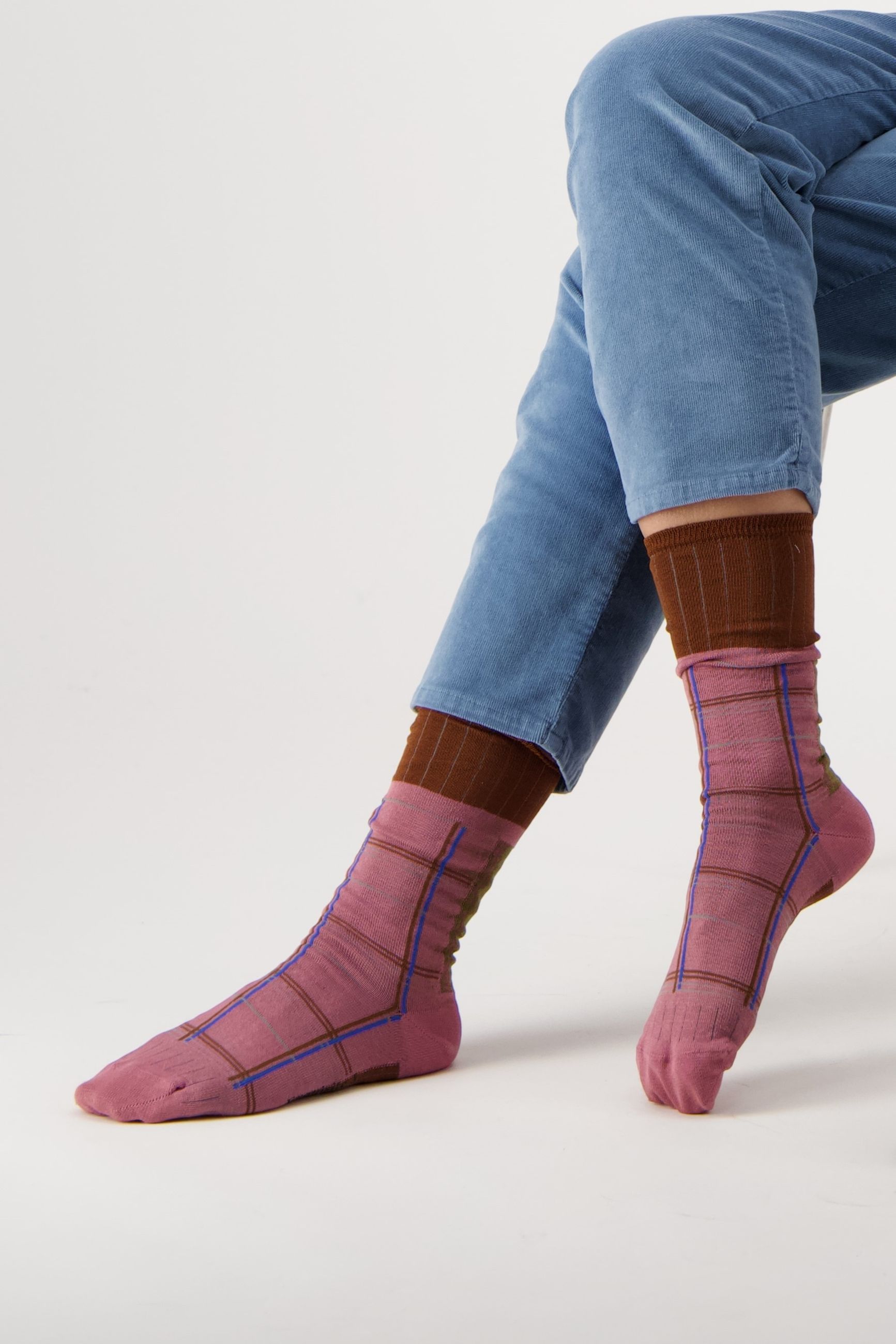 EXQUISITE J CA 87 CALZE CHECKS ROSA