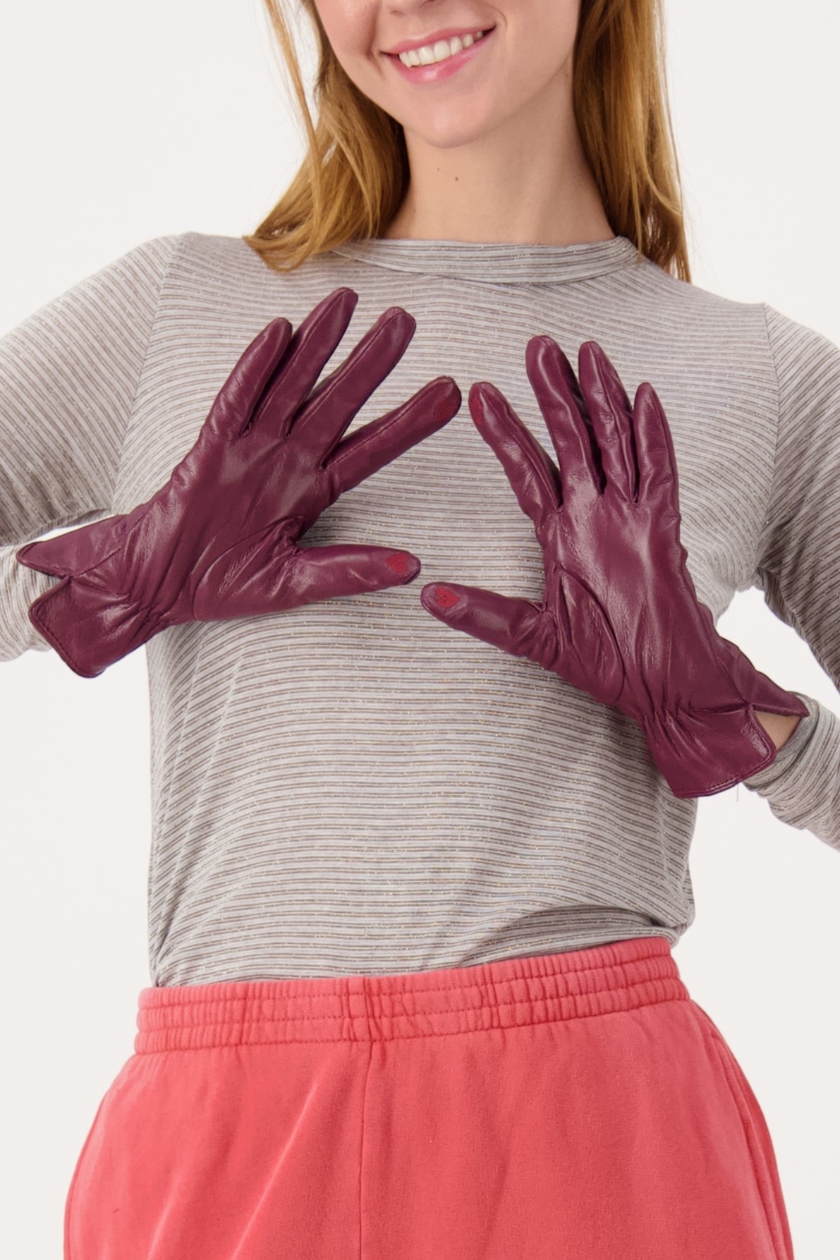 AMANDINE GL101 FAUX NAPPA GLOVES BURGUNDY