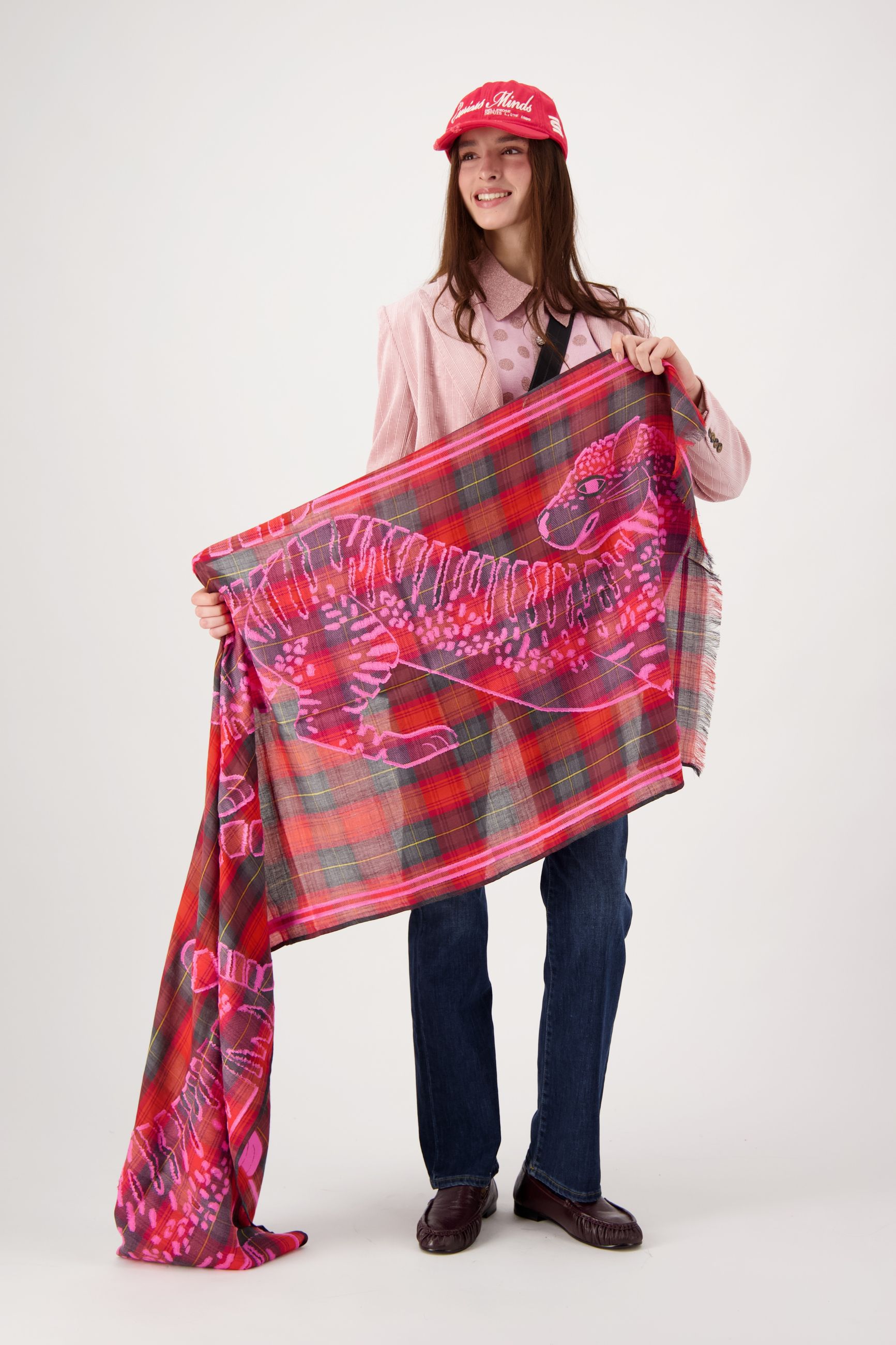 INOUI EDITIONS 3D PANTEO PINK SCARF 70