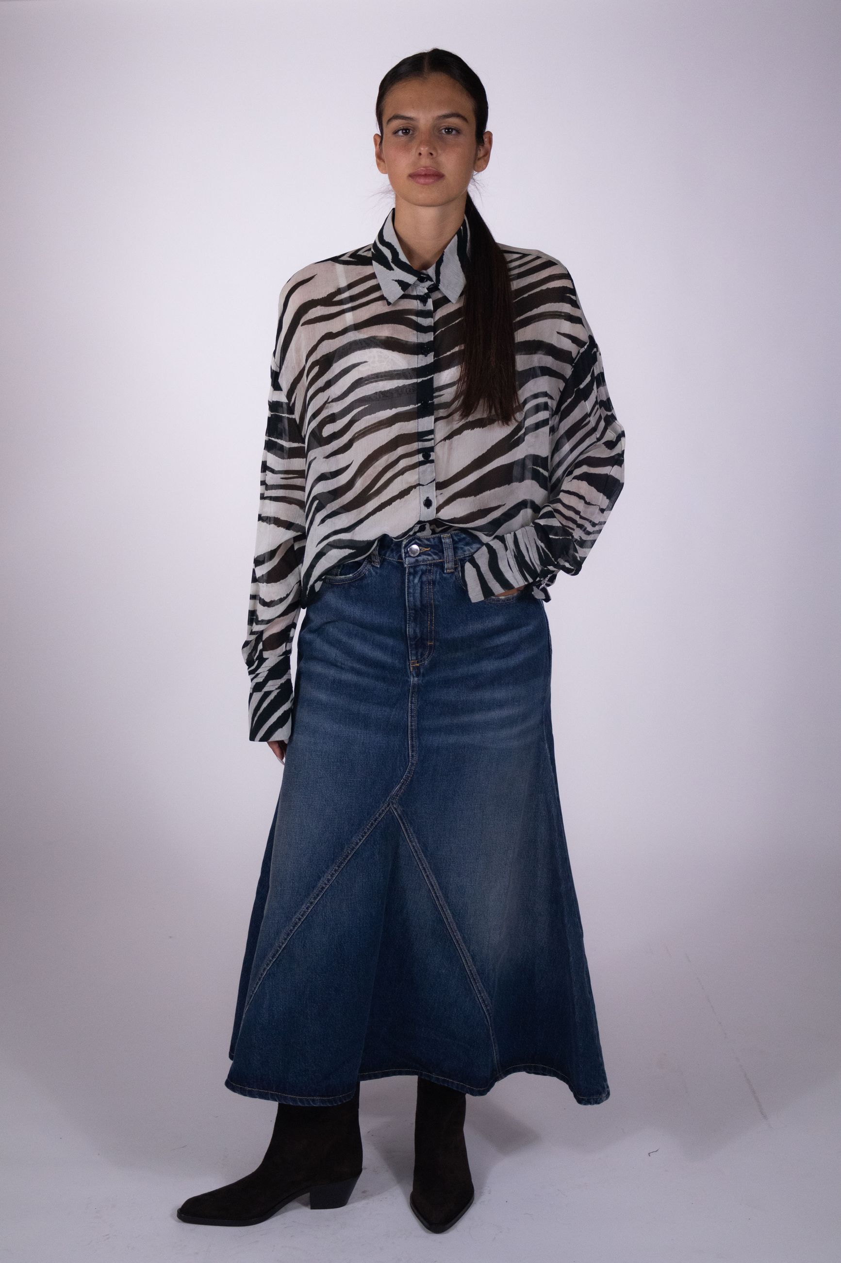 ICON DENIM GONNA DI JEANS SVASATA