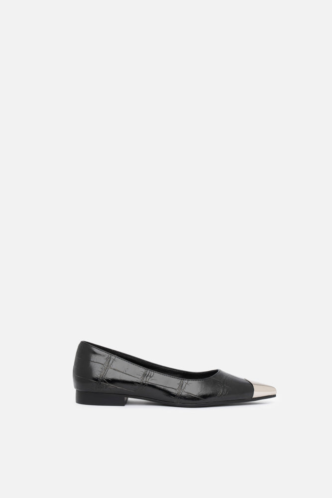 TWENTYFOURHAITCH BALLERINA CROCO CON PUNTA METALLICA