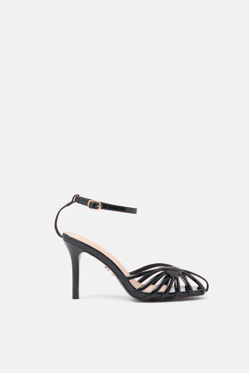 TWENTYFOURHAITCH SANDALO IN VERNICE A GABBIA