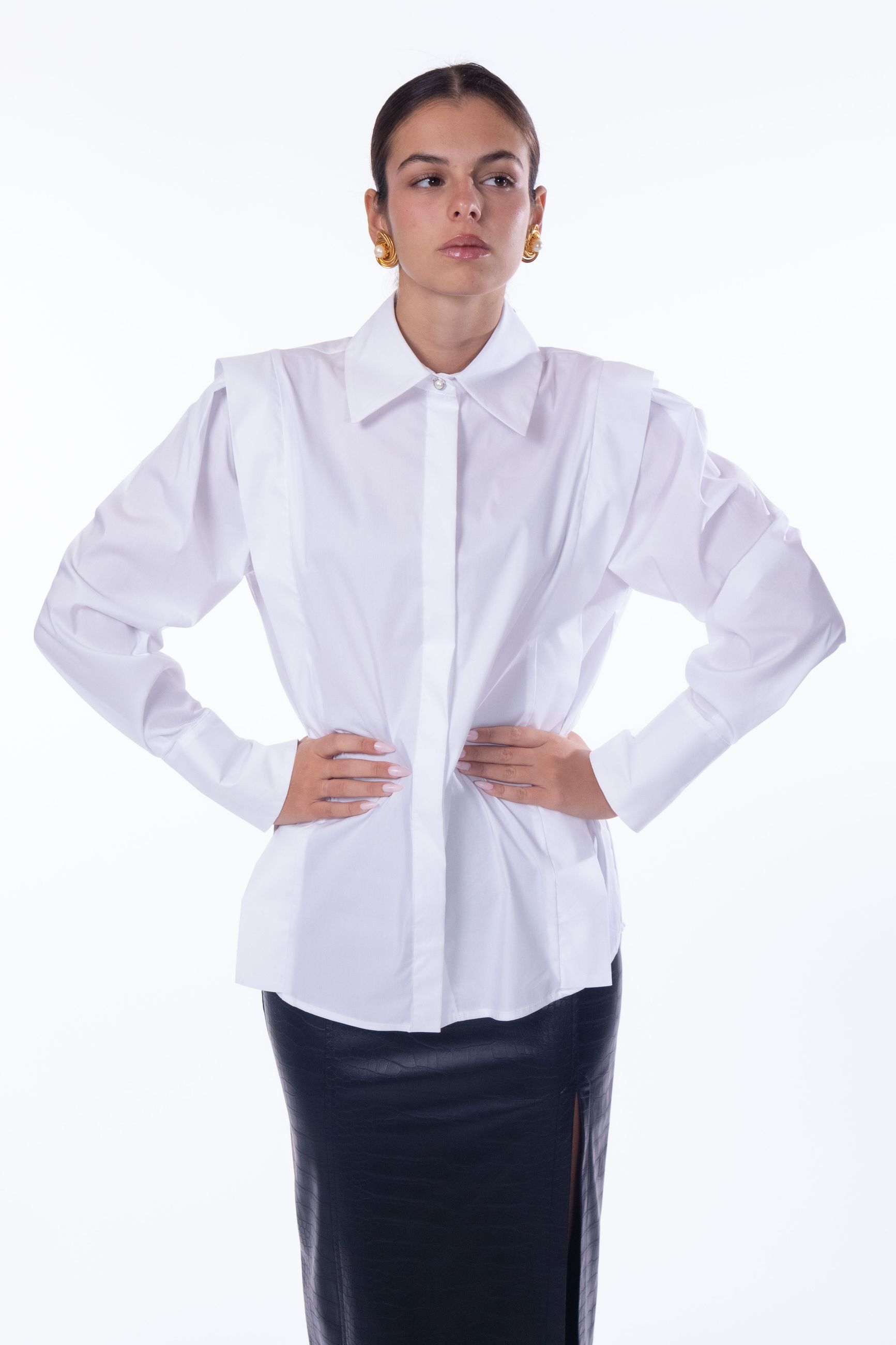 Silence limited CAMICIA OVERSIZE CON BOTTONI NASCOSTI