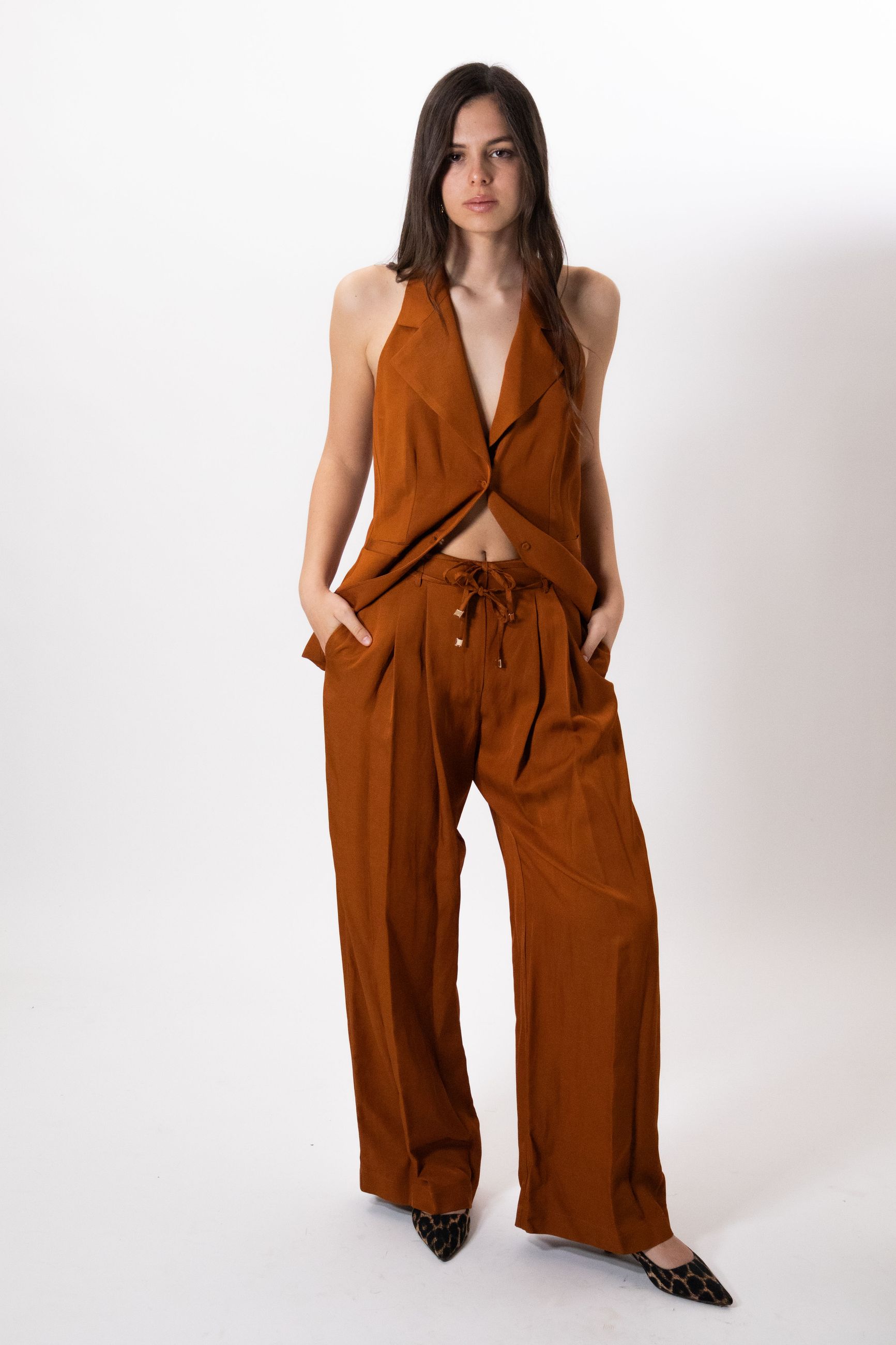 Cristinaeffe PANTALONE CON PINCES A PALAZZO