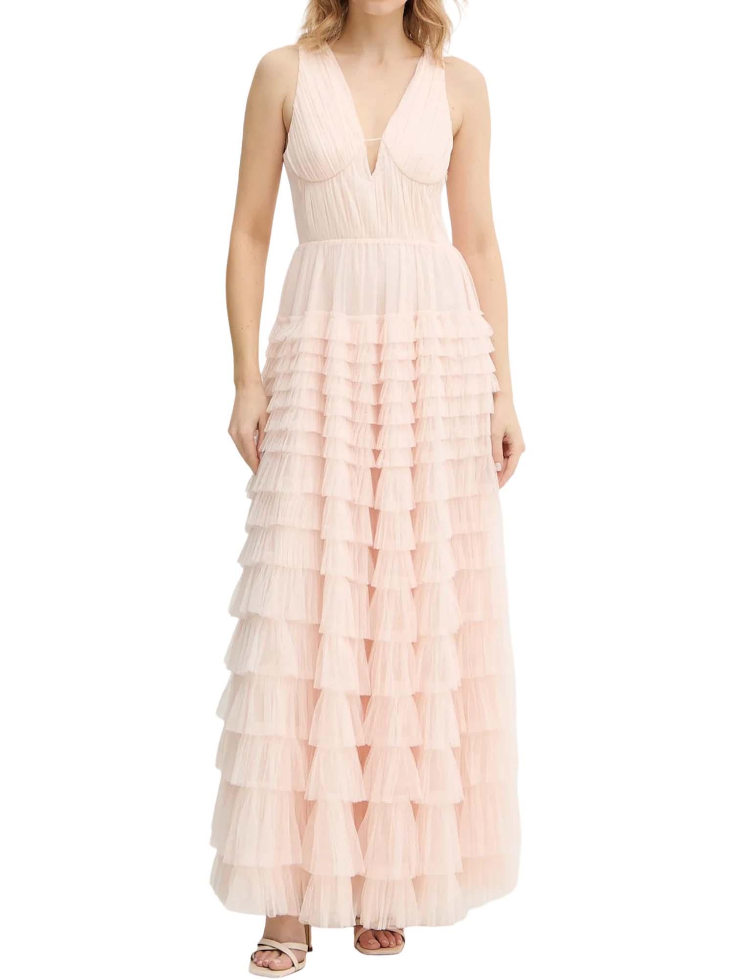 TWINSET ABITO LUNGO IN TULLE CON SCOLLO A 