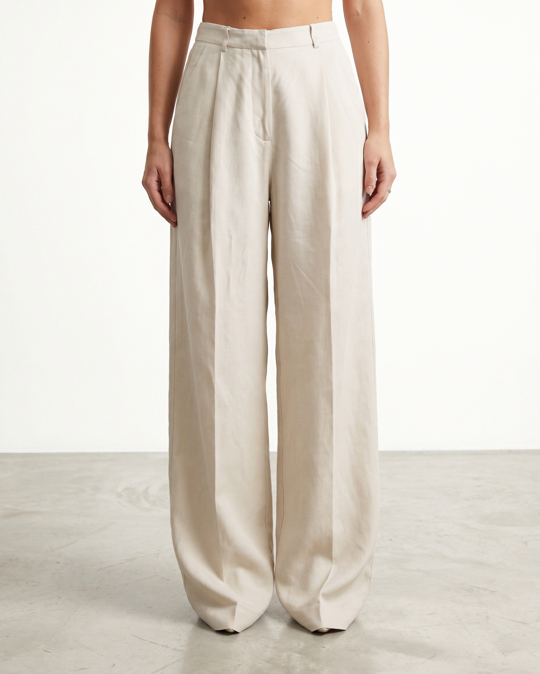 rame PANTALONE PALAZZO MISTO LINO