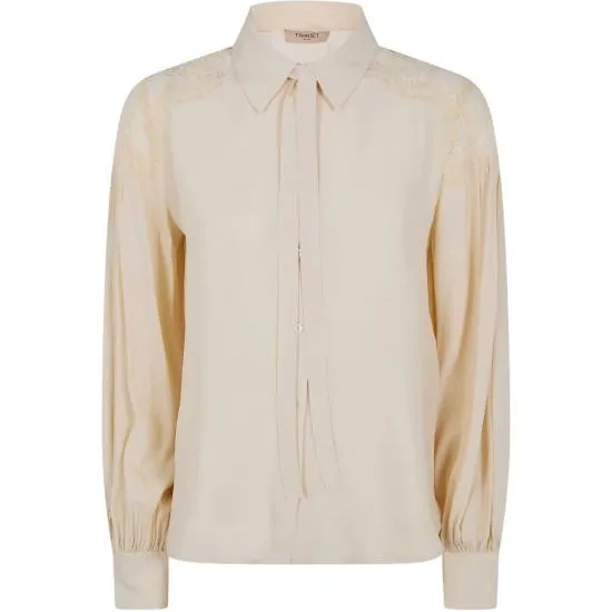 TWINSET CAMICIA TAGLIO DRITTO CON SCIARPA