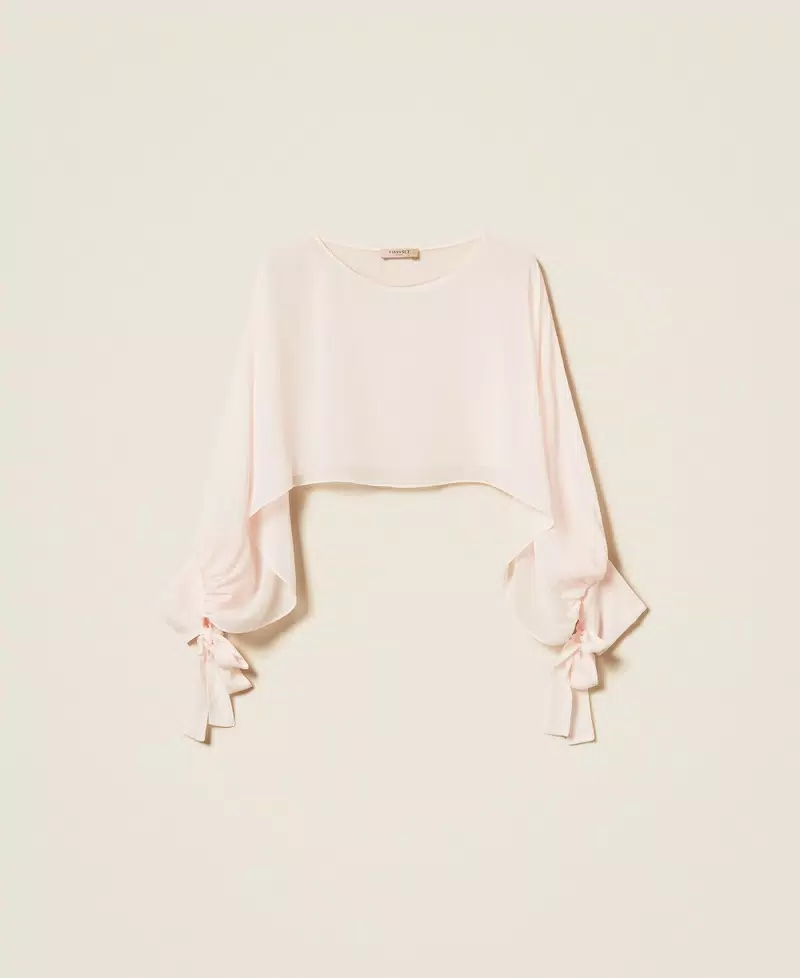 TWINSET BLUSA CROPPED IN GEORGETTE