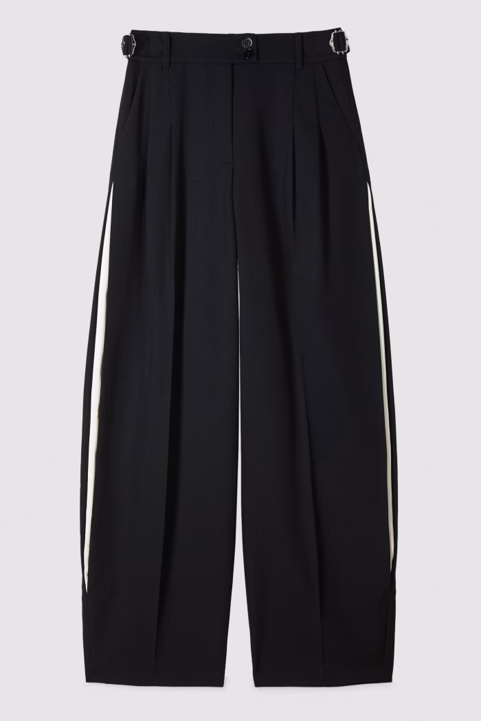 PATRIZIA PEPE PANTALONE A PALAZZO IN GABARDINA