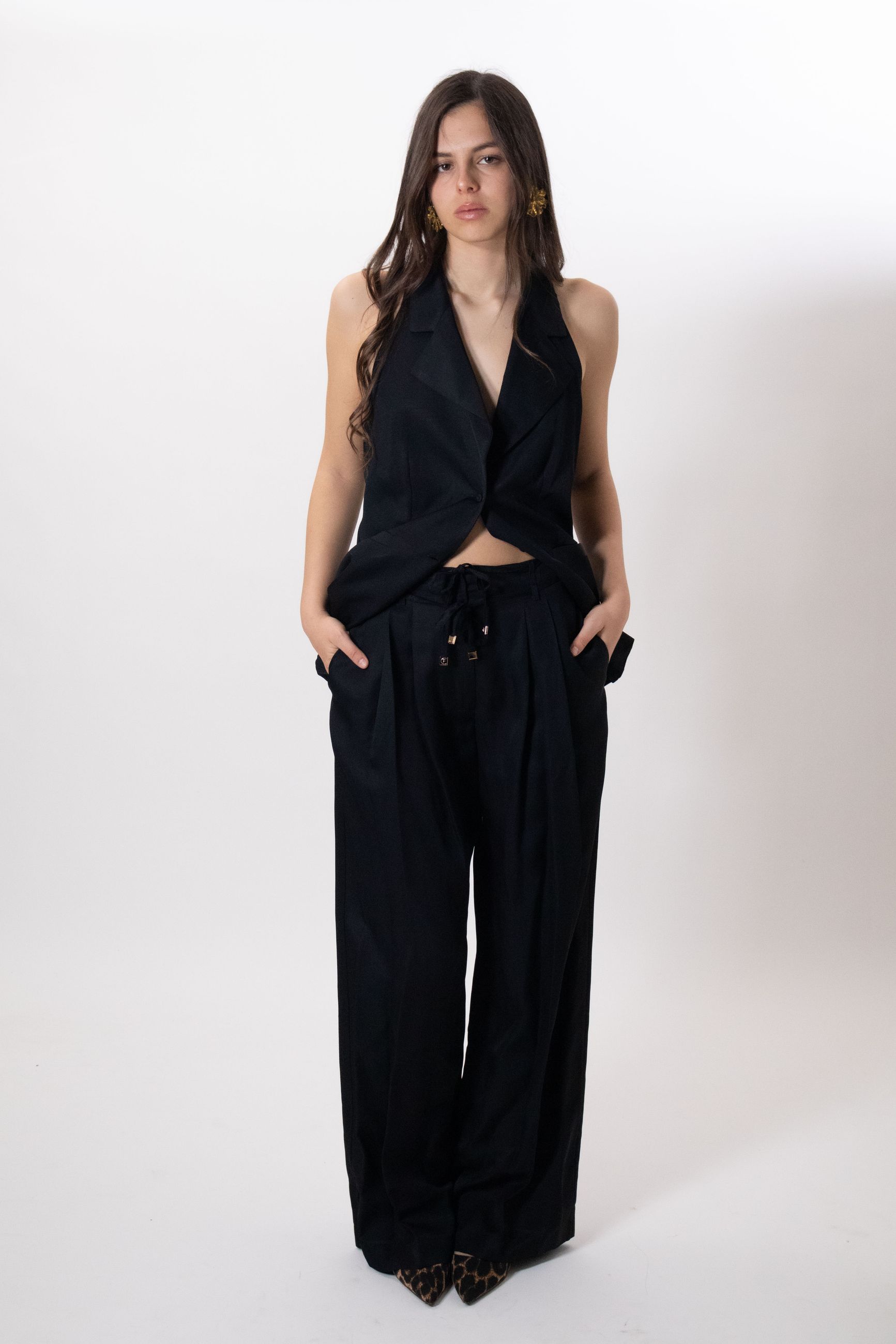 Cristinaeffe PANTALONE CON PINCES A PALAZZO