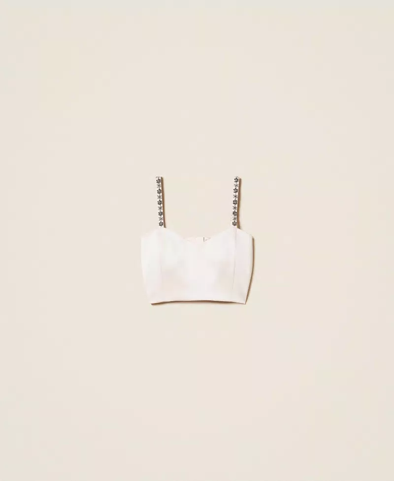 TWINSET TOP CROPPED IN DUCHESSE