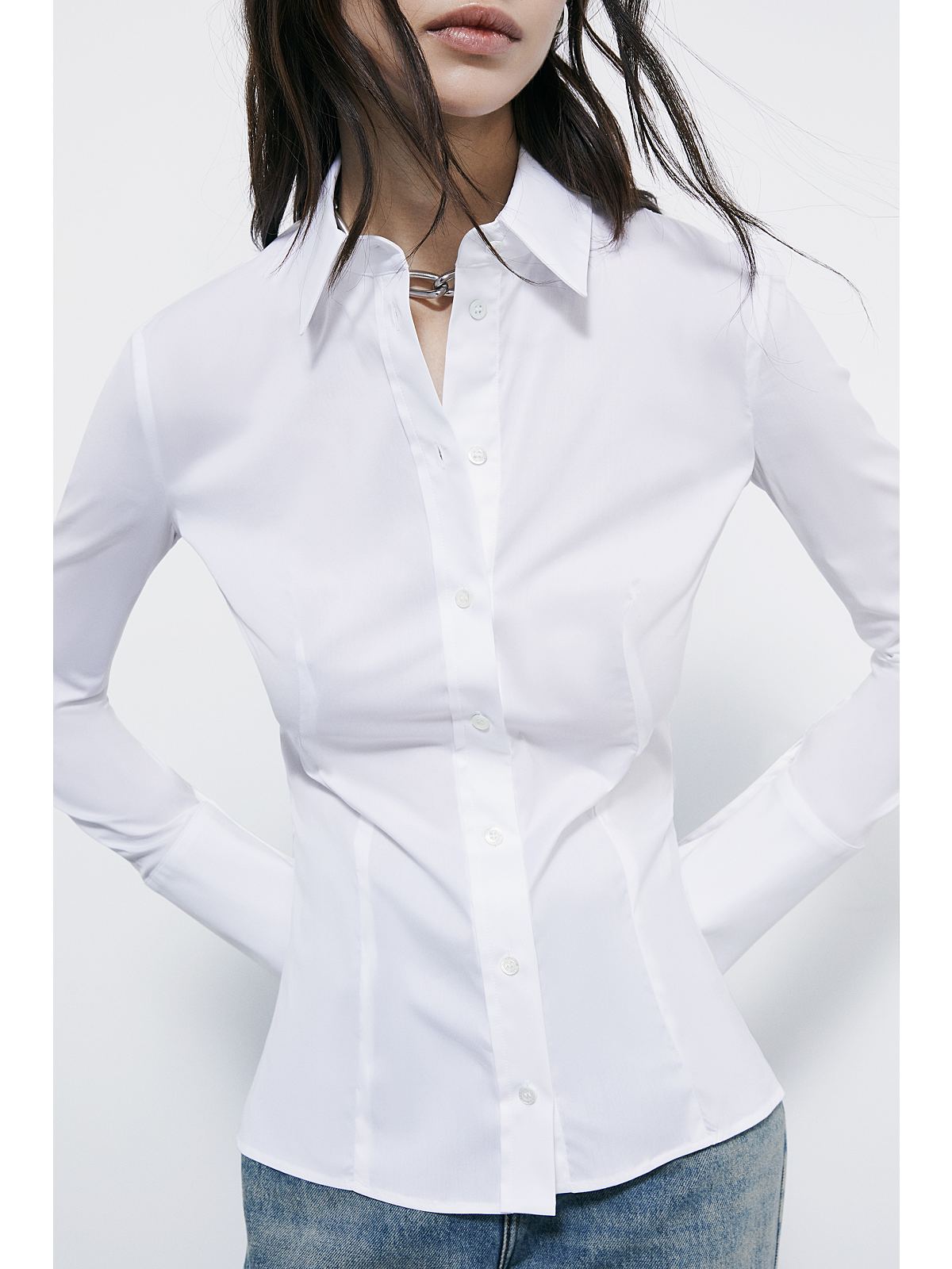 PATRIZIA PEPE CAMICIA IN POPELINE SLIM