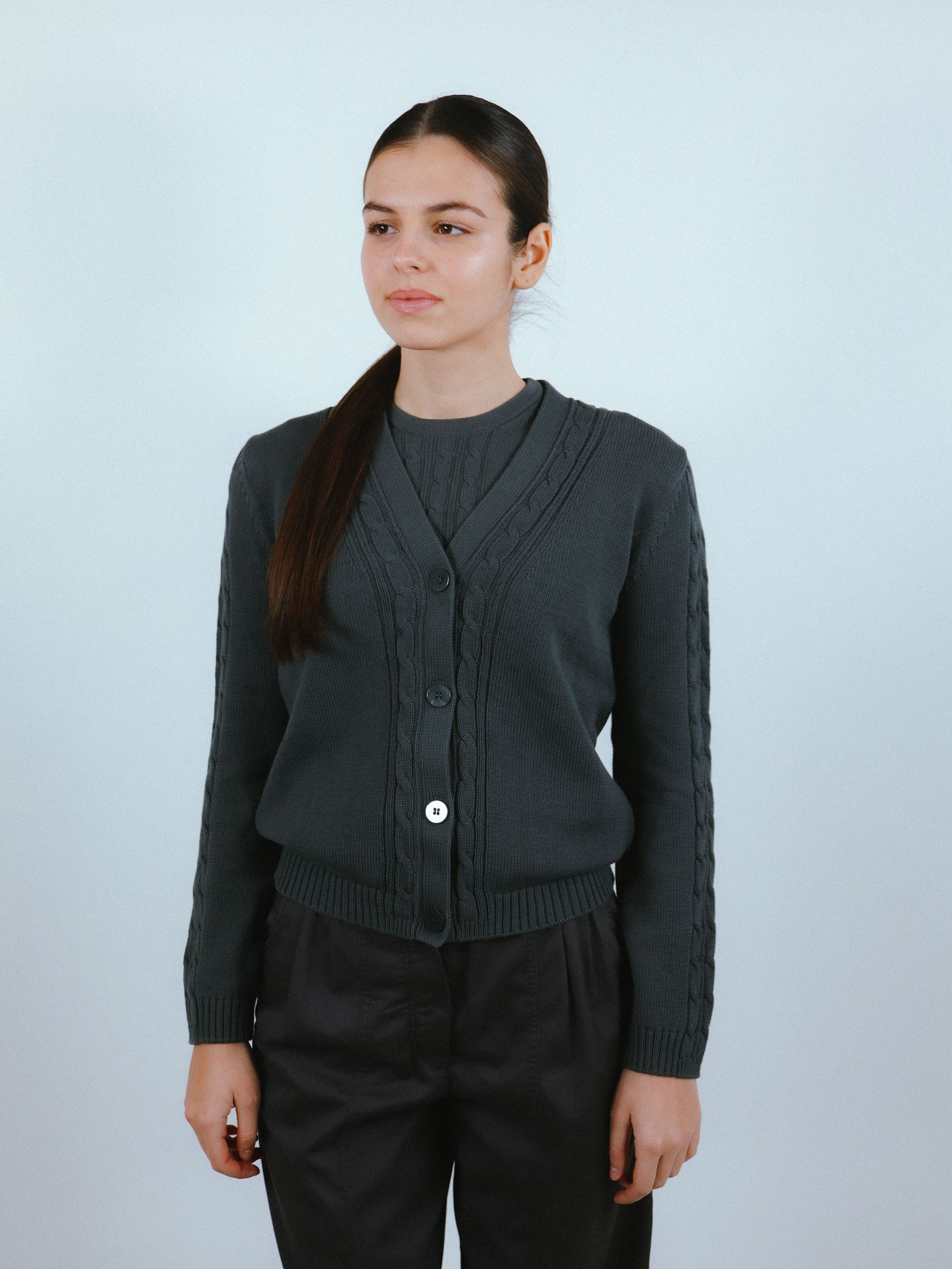 MM Max Mara CARDIGAN CROP CON TRECCIA