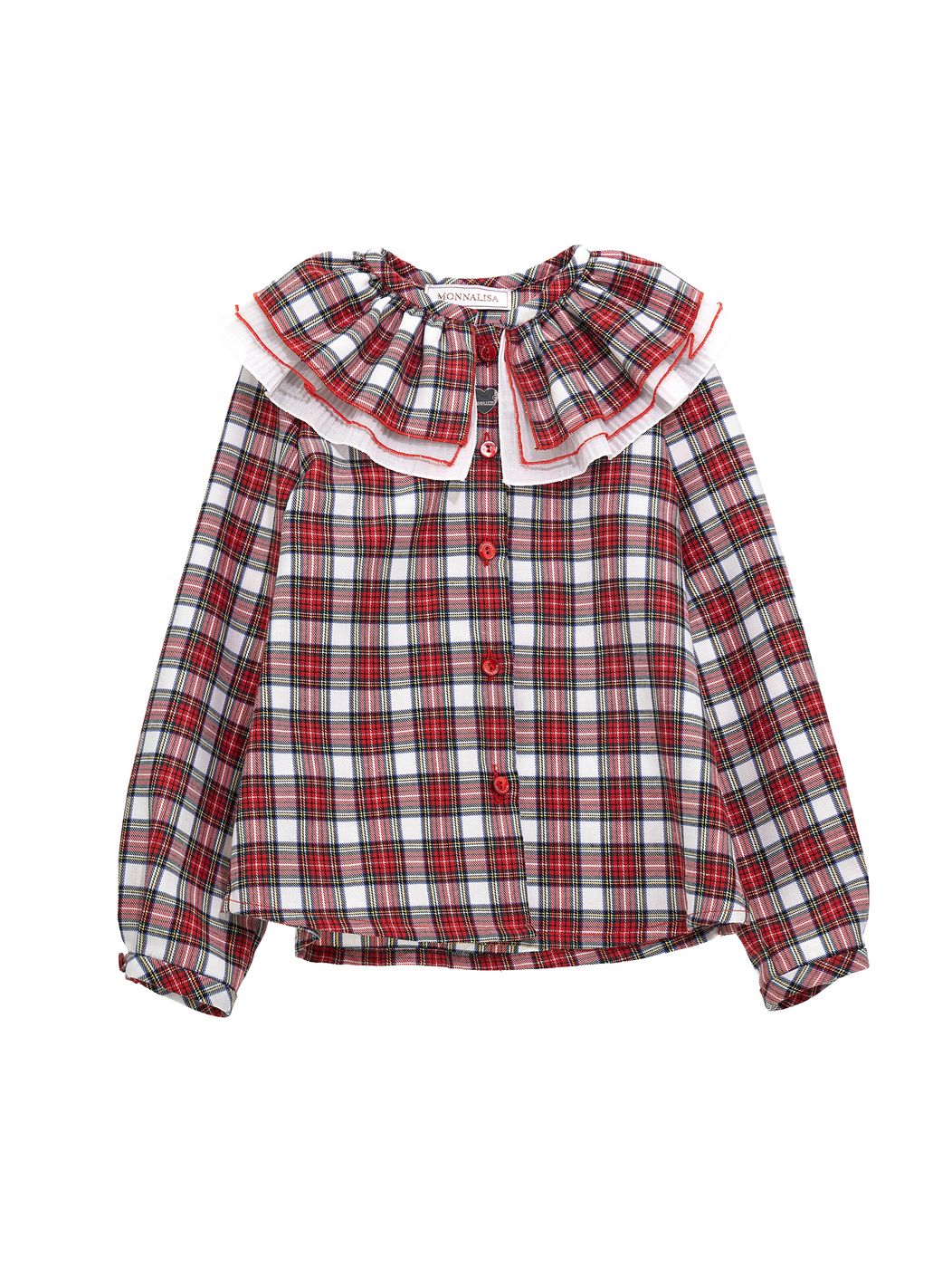 Monnalisa Bambina Camicia Tartan Per Bambina, Con Colletto
