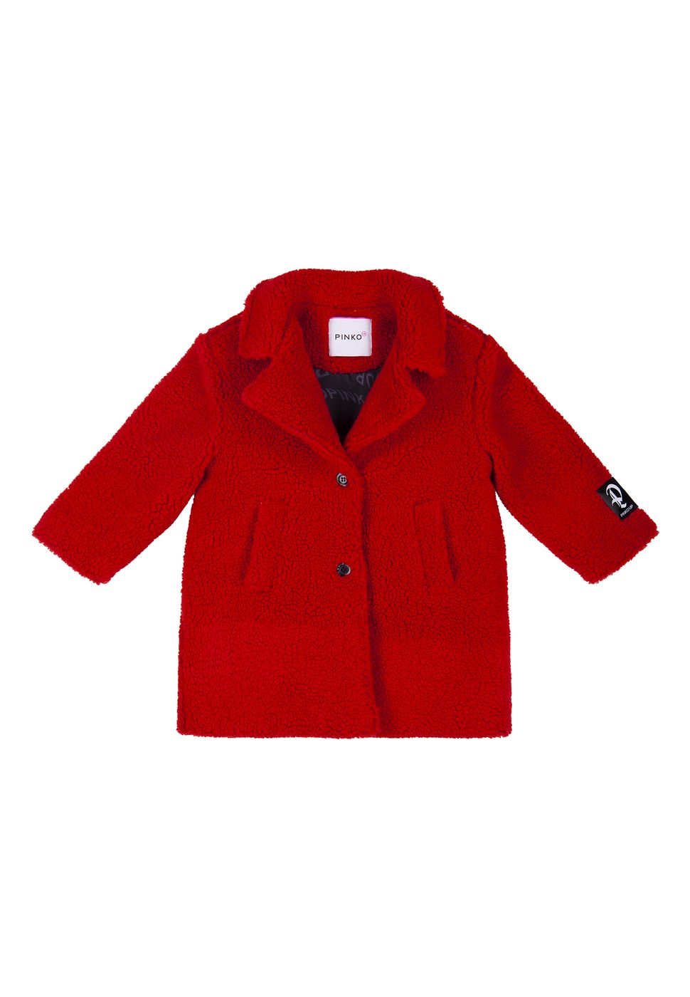 Pinko Bambina Cappotto Rosso In Ecopelliccia Per