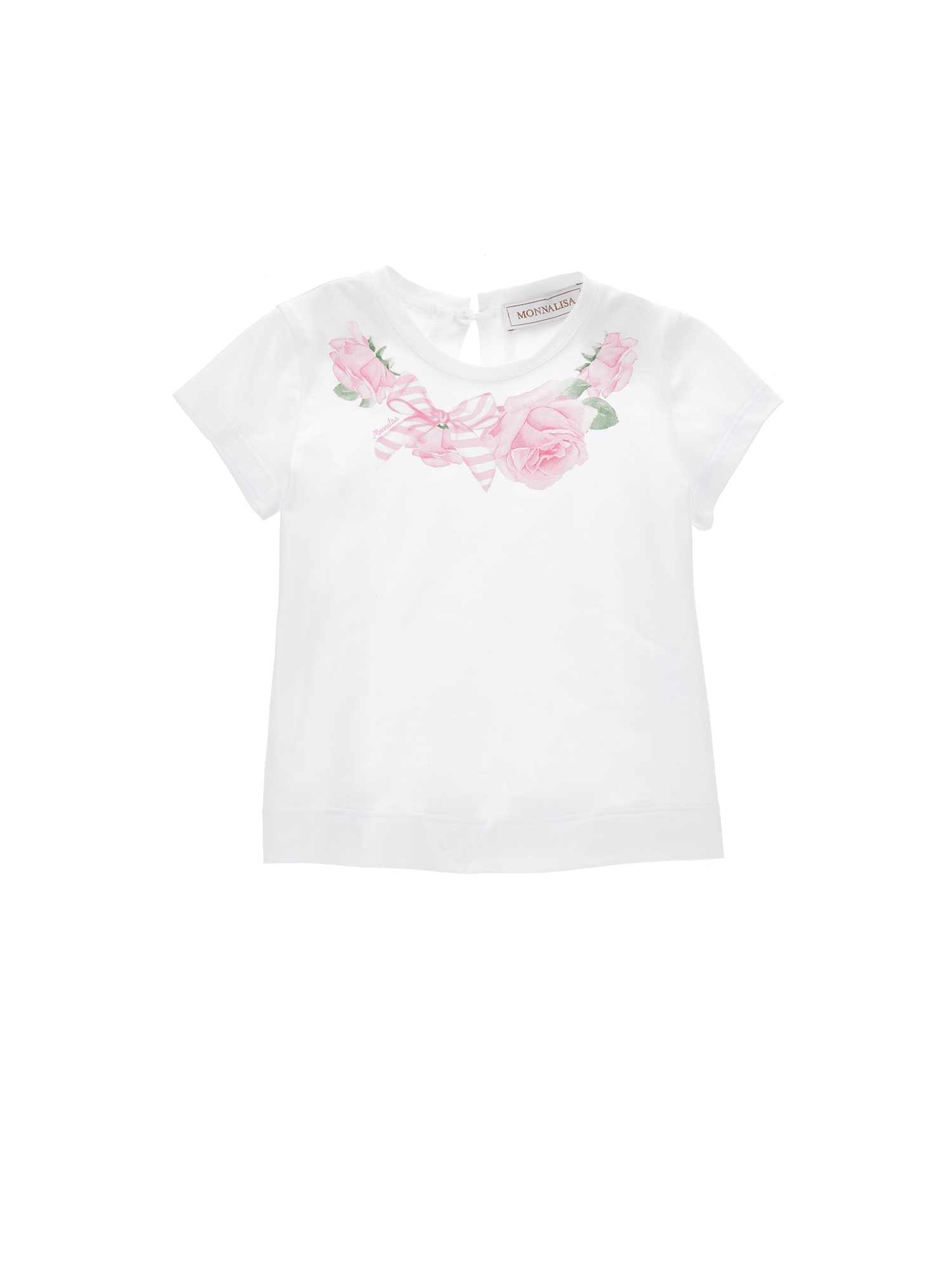 T-shirt Bianco Monnalisa Pour Fille - Taille 4 Ans - Neuf Avec étiquettes