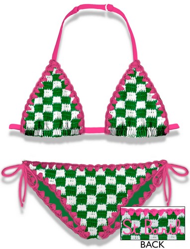 Costume da bagno bambina 3 pezzi, bikini con motivo floreale