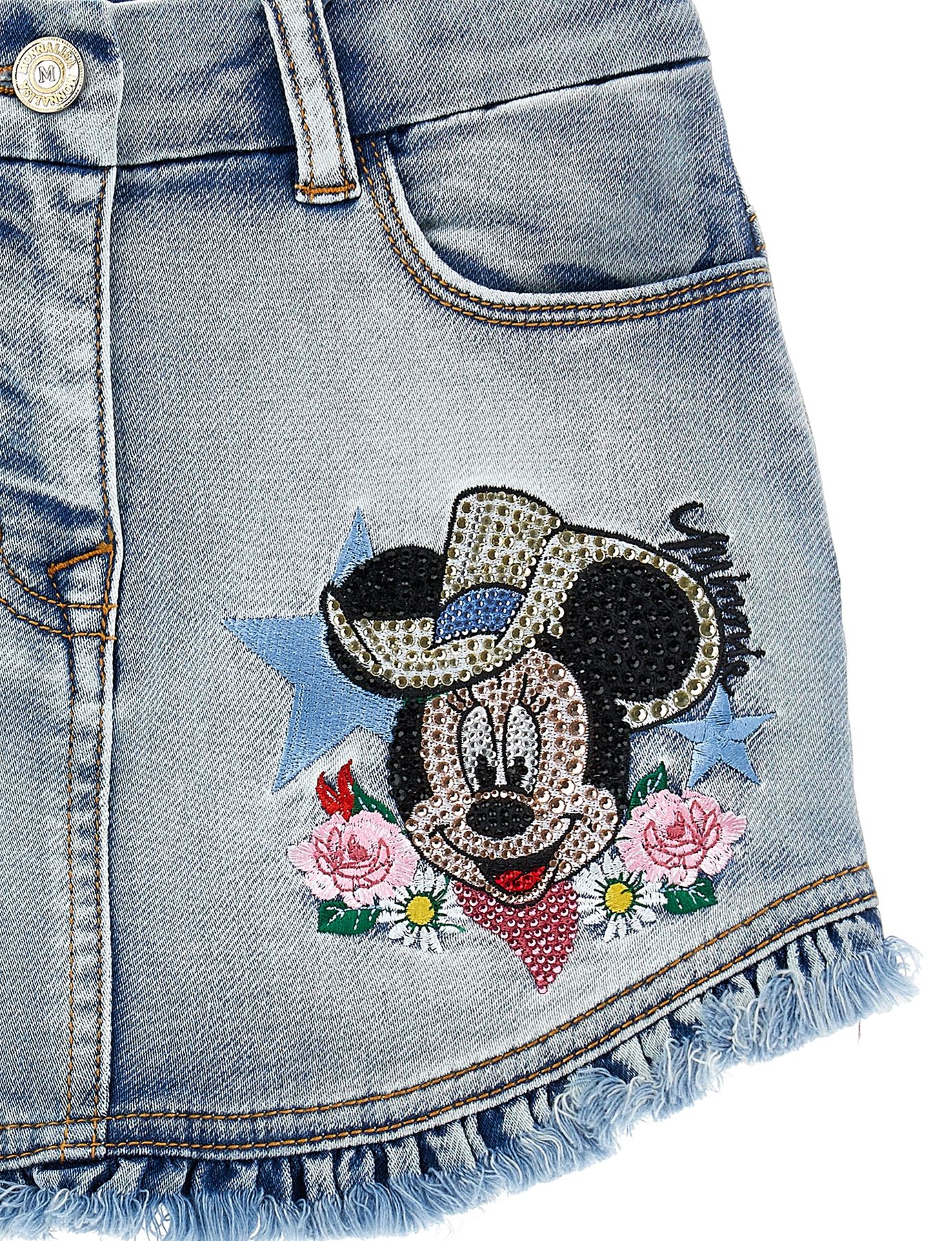 Monnalisa Bambina Gonna In Jeans Per Bambina Con Topolino In