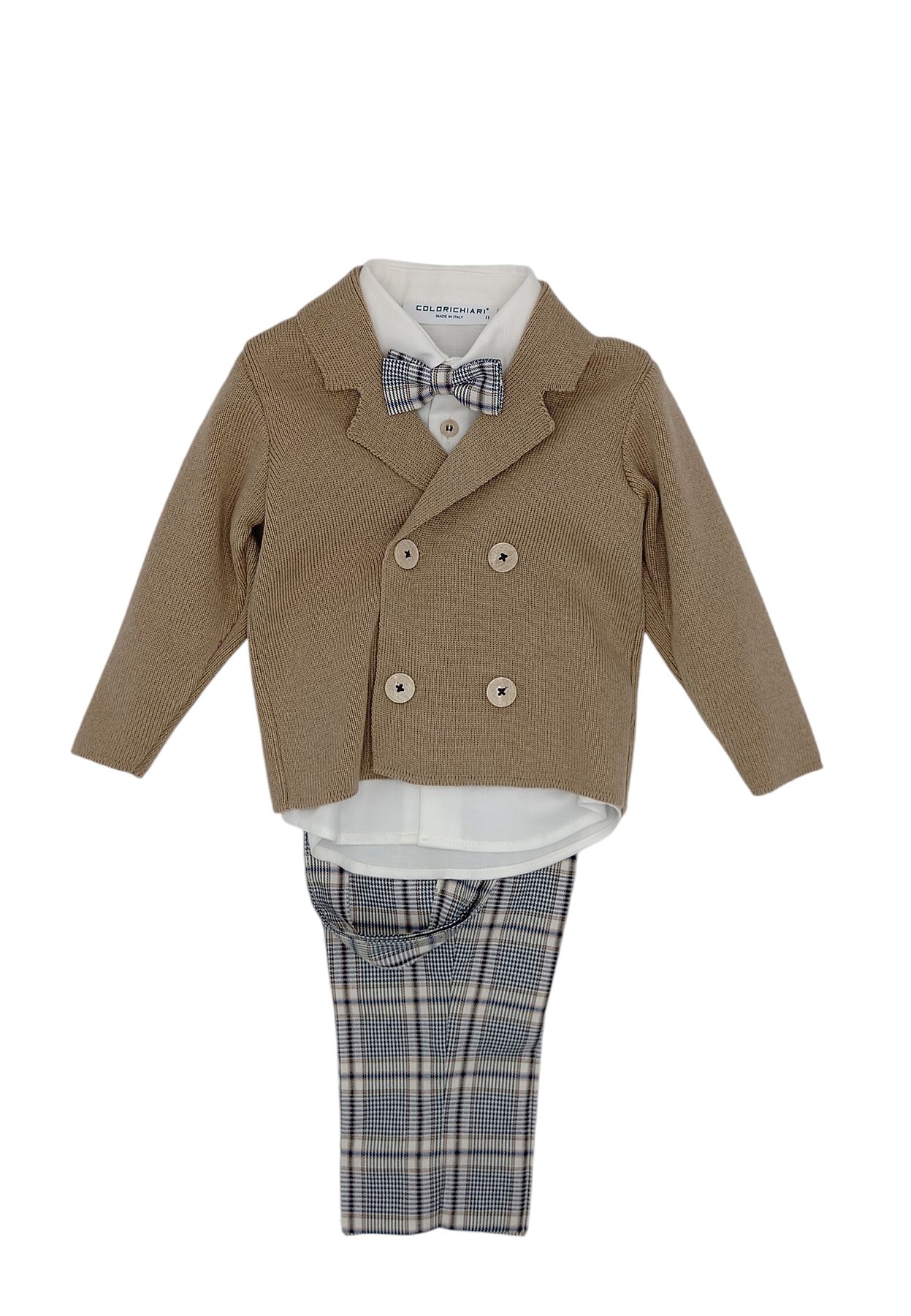 Colorichiari Neonato Completo Per Neonato Con Cardigan Beige