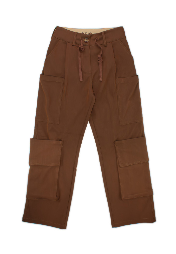 Manila Grace Bambina Pantalone Marrone Per Ragazza Modello Cargo