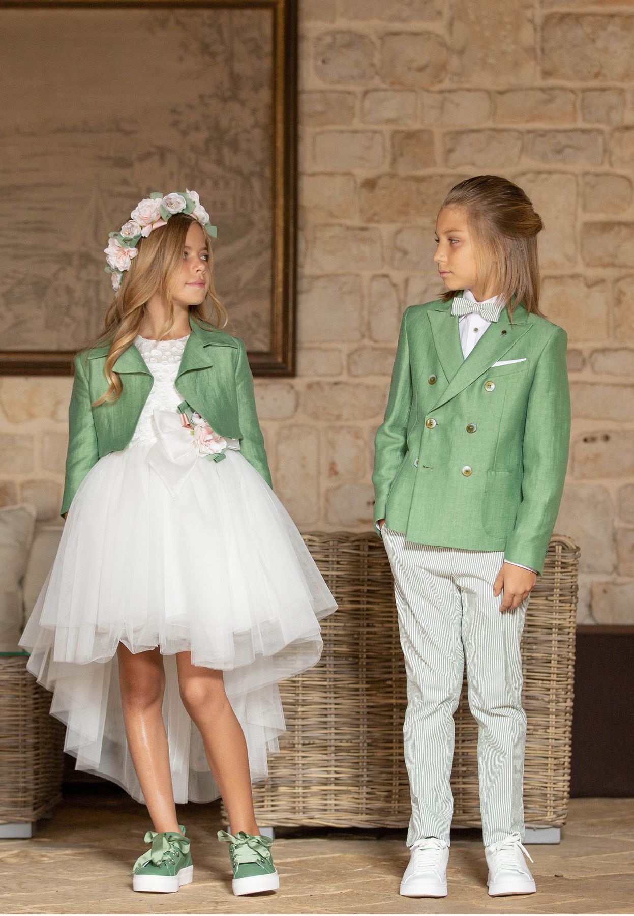 Completo Elegante 2 Pezzi Per Bambina | Giacca Blazer E Pantalone Cerimonia | Primavera Autunno | Taglie 5-14 Anni