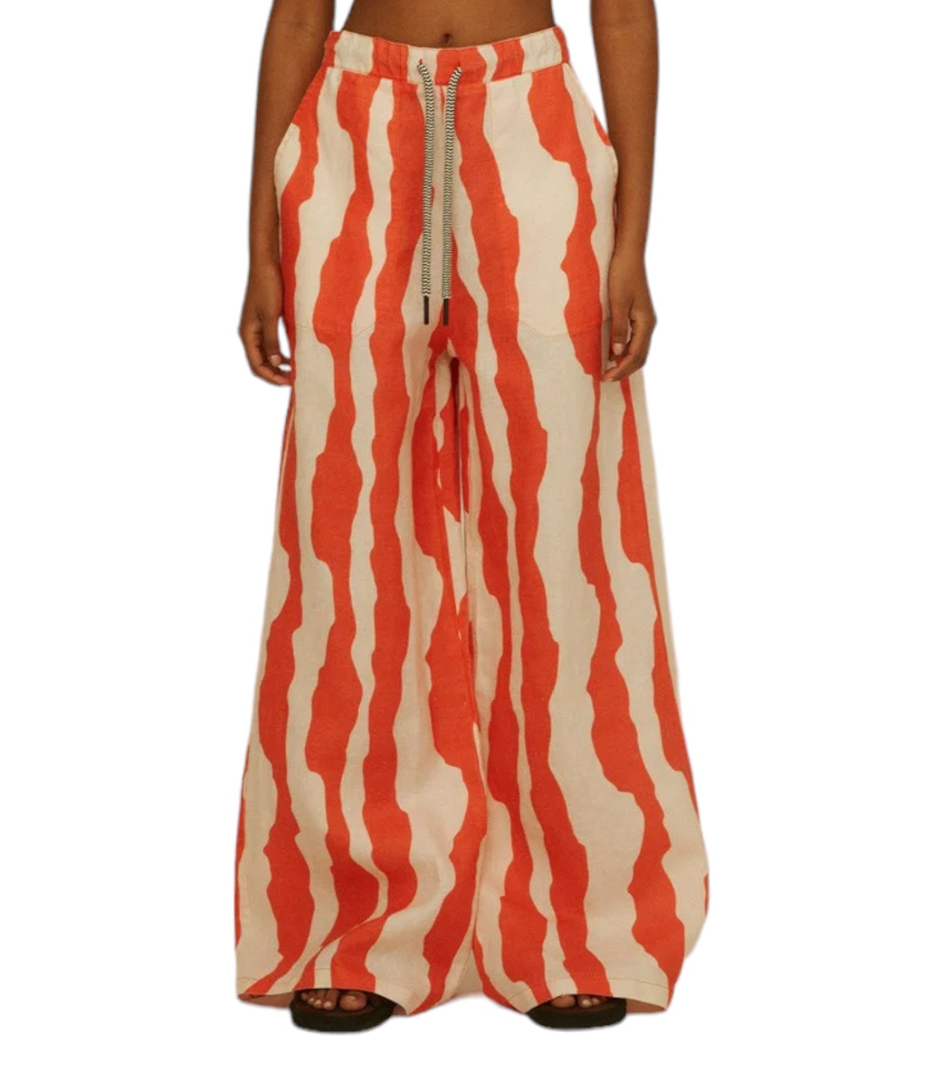OAS ORANGE CALIMA MOJAVE LINEN TROUSERS DONNA