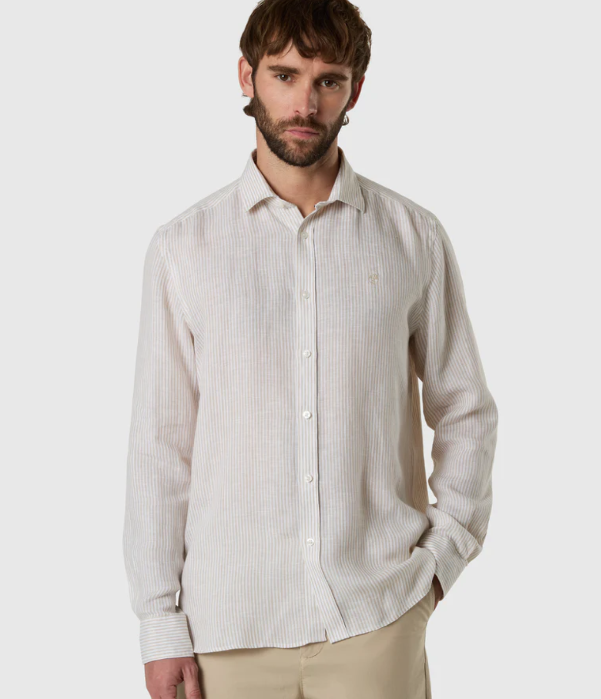 NORTH SAILS CAMICIA IN LINO A RIGHE BENGALESI