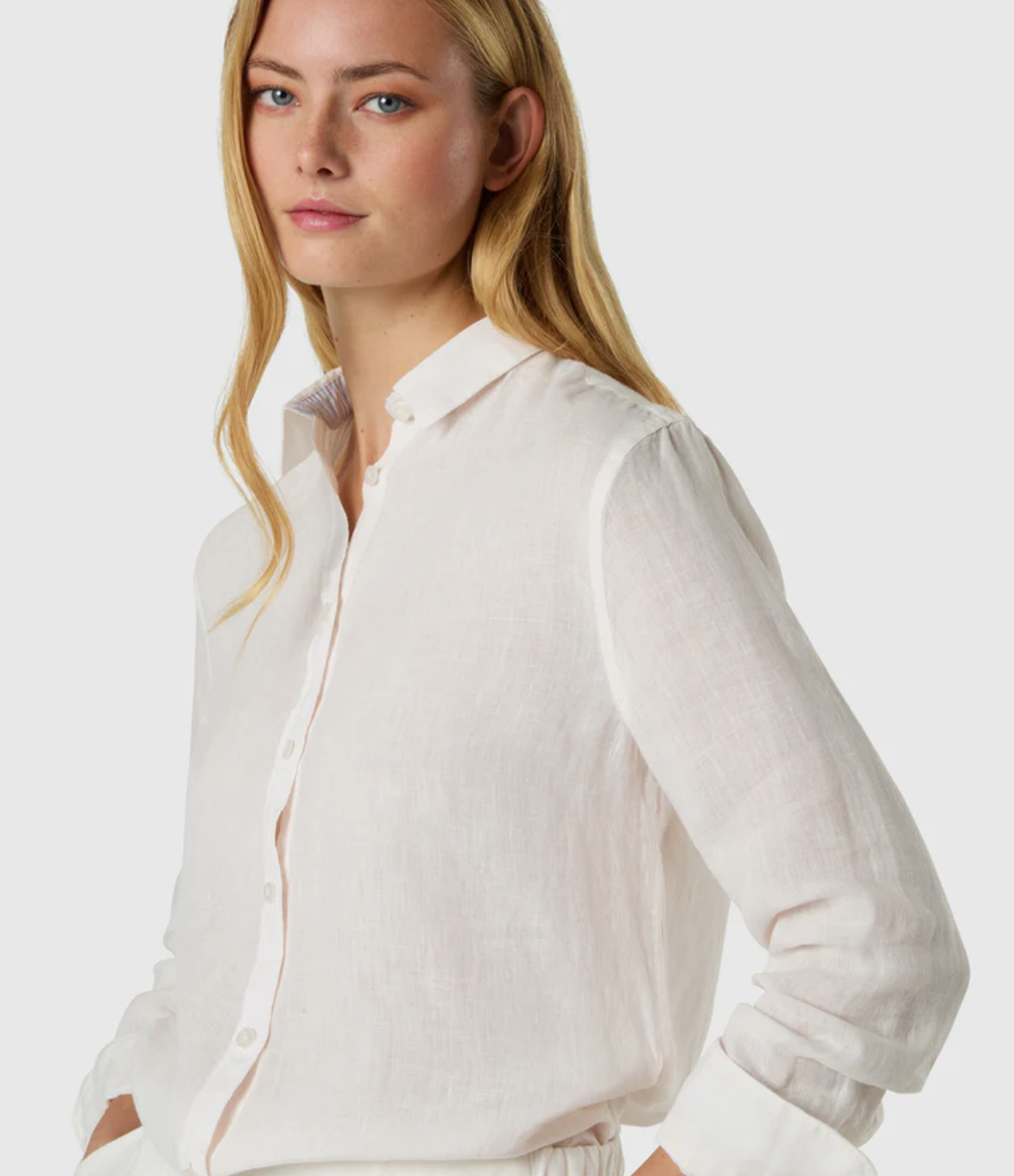 NORTH SAILS CAMICIA IN LINO CON LOGO RICAMATO