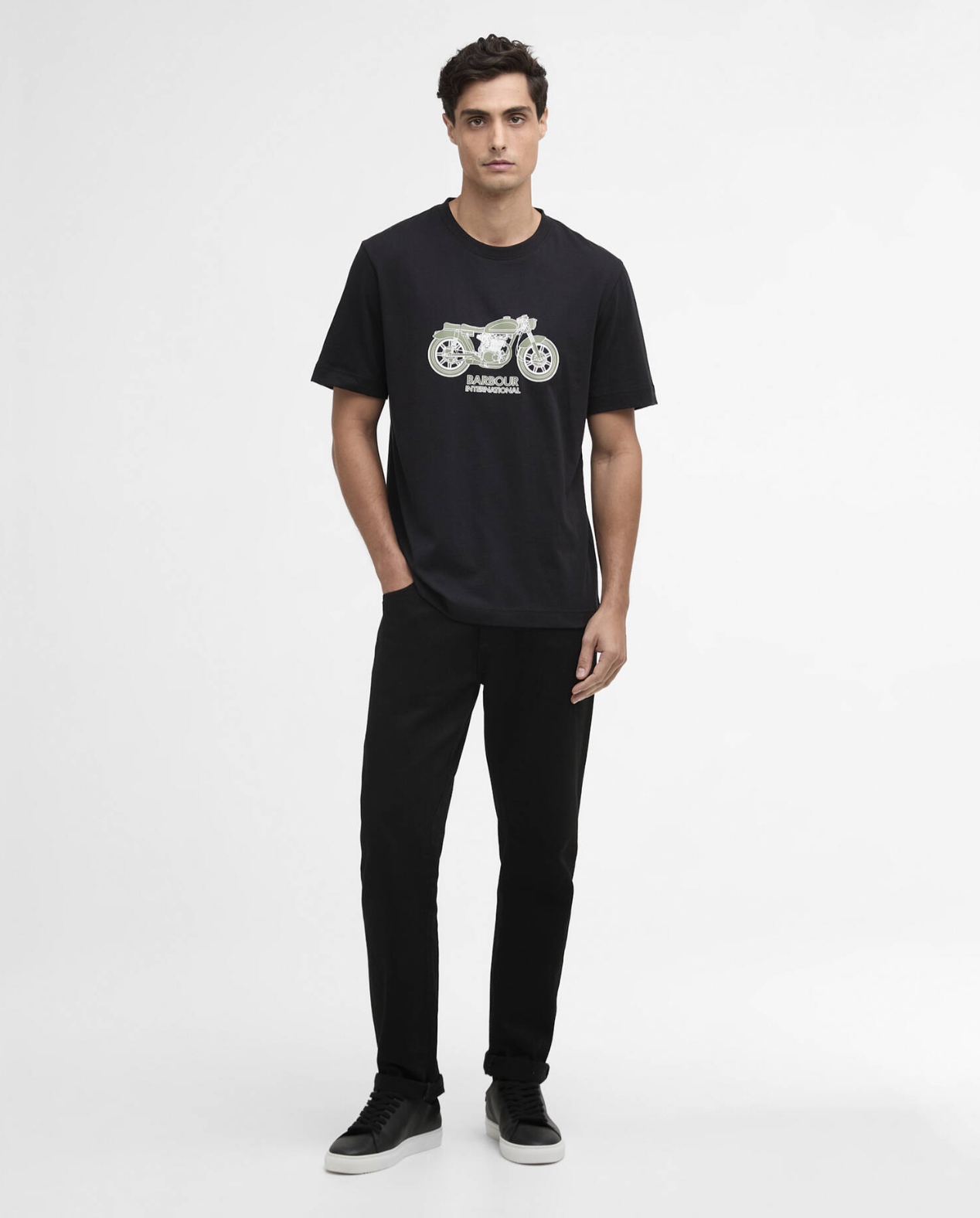 BARBOUR INTERNATIONAL T-SHIRT CON STAMPA PISTON