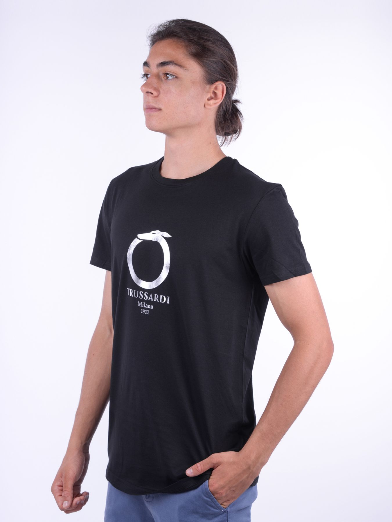 T-shirt Trussardi uomo con logo lettering 52T00724